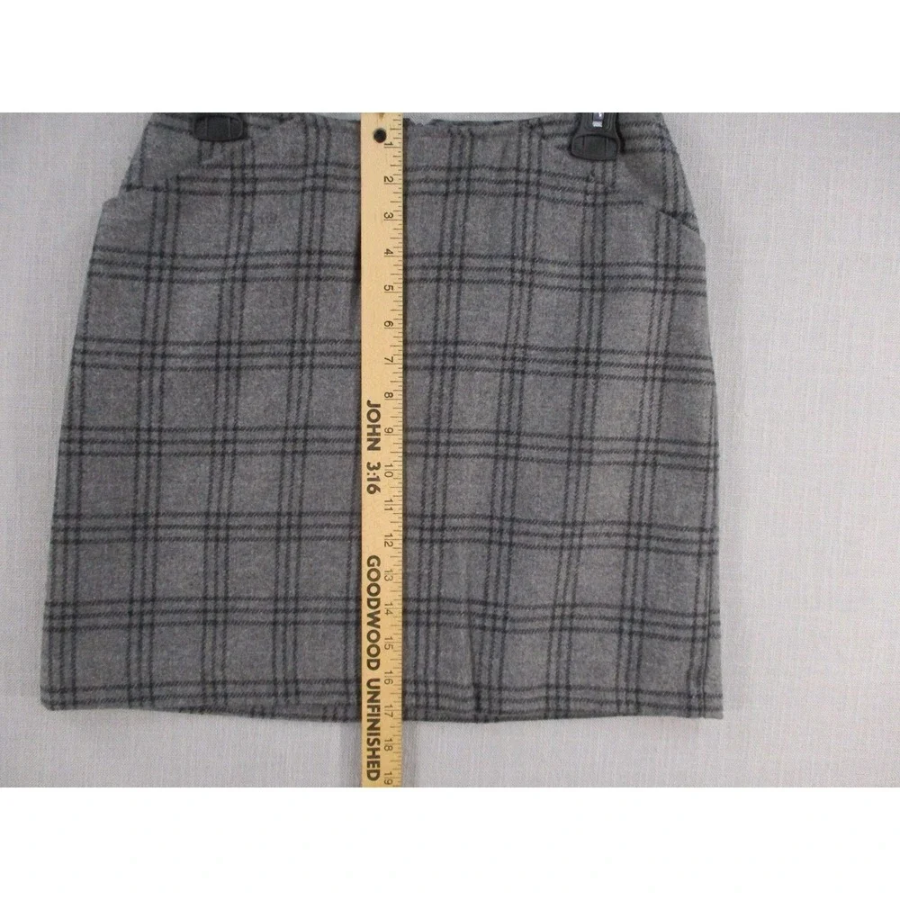 The Limited Grey Plaid Wool Blend Mini Skirt Womens Size 6 Pockets‎ Academic
